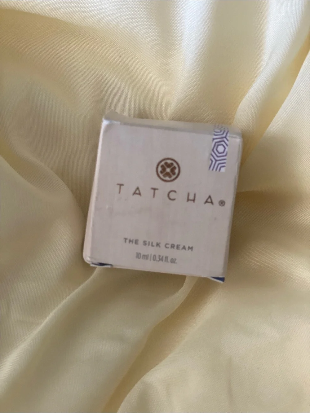 Tatcha Silk Cream Box in Light Beige with Gold Logo